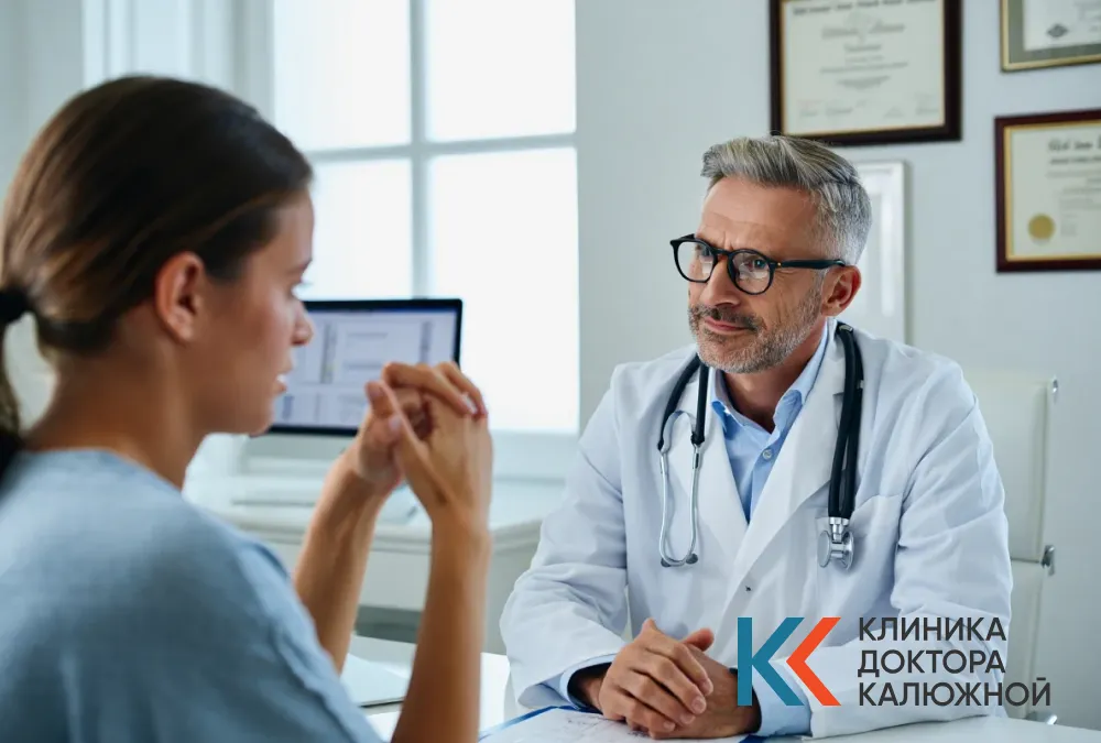 Врач-сексолог и пациент в кабинете клиники